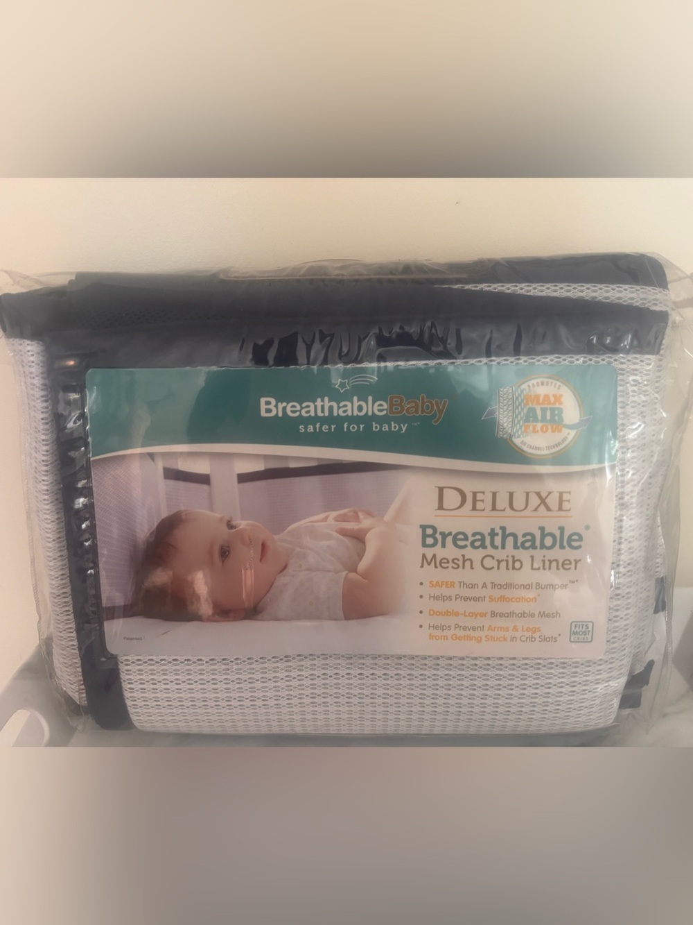 Deluxe Breathable Mesh Crib Liner - New
